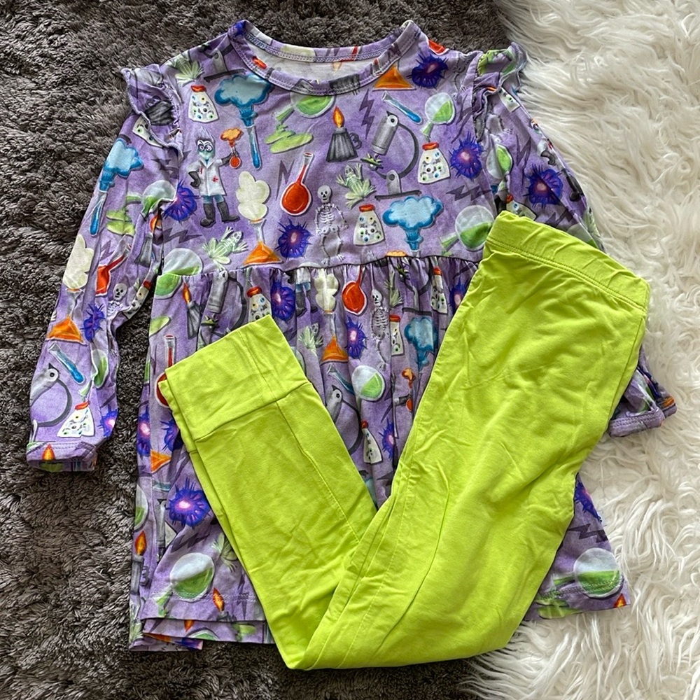 Size 6T Birdie Bean Halloween Peplum Twirl set